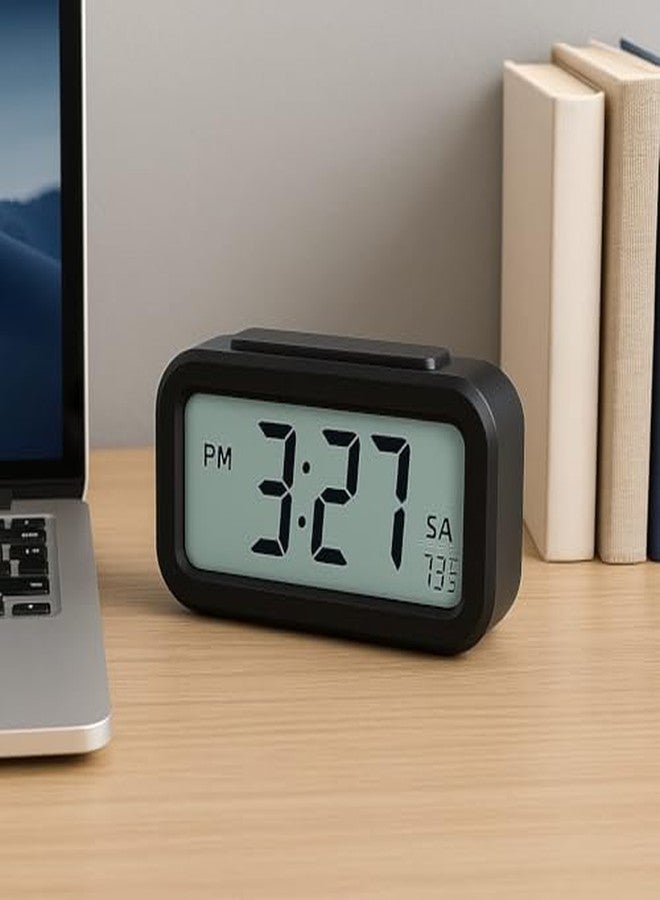 BB BACKBENCHERS Digital Alarm Clock | Large LED Display with Date & Temperature | Sensor Night Light, Snooze Function | for Bedside, Office & Students (Black) - Image 4
